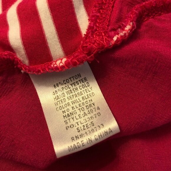 Umgee pink and white striped top raw fringe hem size small - Picture 10 of 10